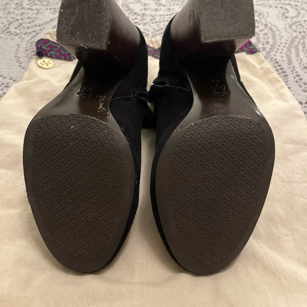 Tory Burch Fulton black suede ankle boots booties size 8 - Picture 6 of 13